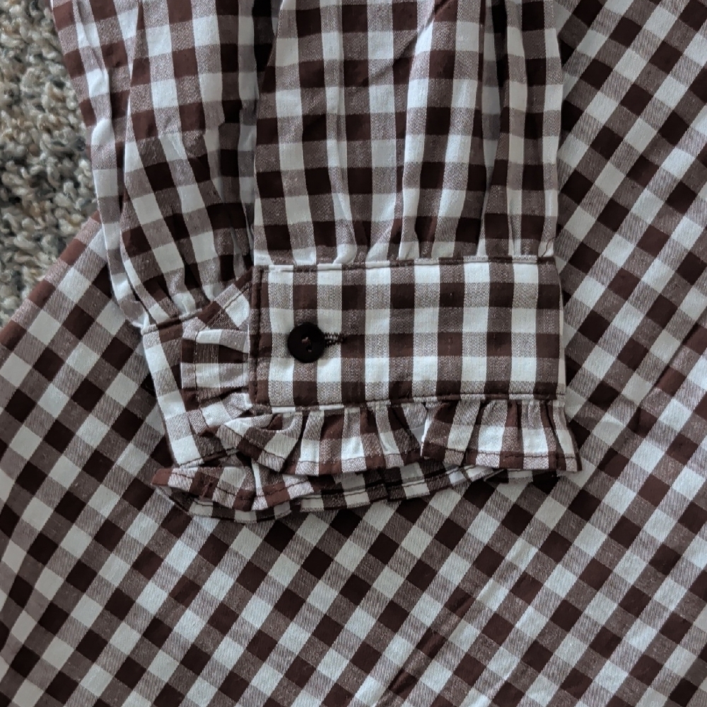 Checkered Ruffle Blouse - Picture 4 of 6